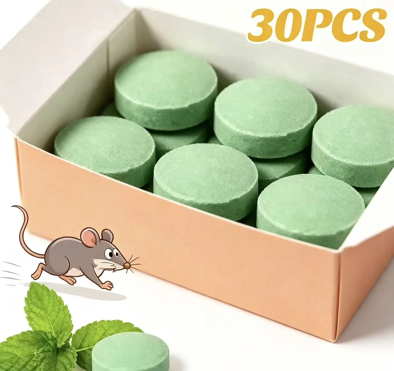 30pcs Strong Smell Rat Repellent Pill Insect Repellent Pill Humane Deterrent Non Toxic Long Lasting Home Kitchen Garage Pest Con