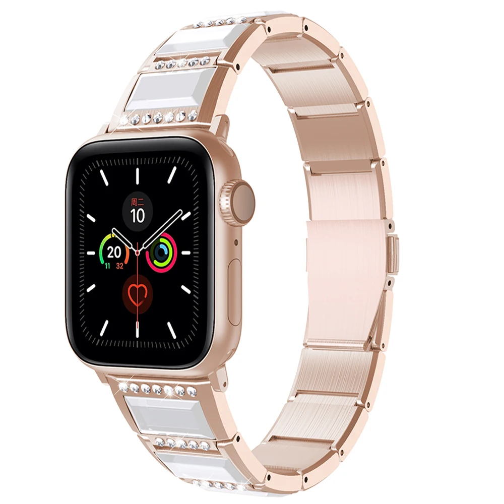 Metal Jewerly Strap for Apple Watch Band 49mm 45mm 41mm 44mm 40mm 42mm 38mm Diamond Wristband iWatch Series Ultra 8 7 6 5 4 3 SE