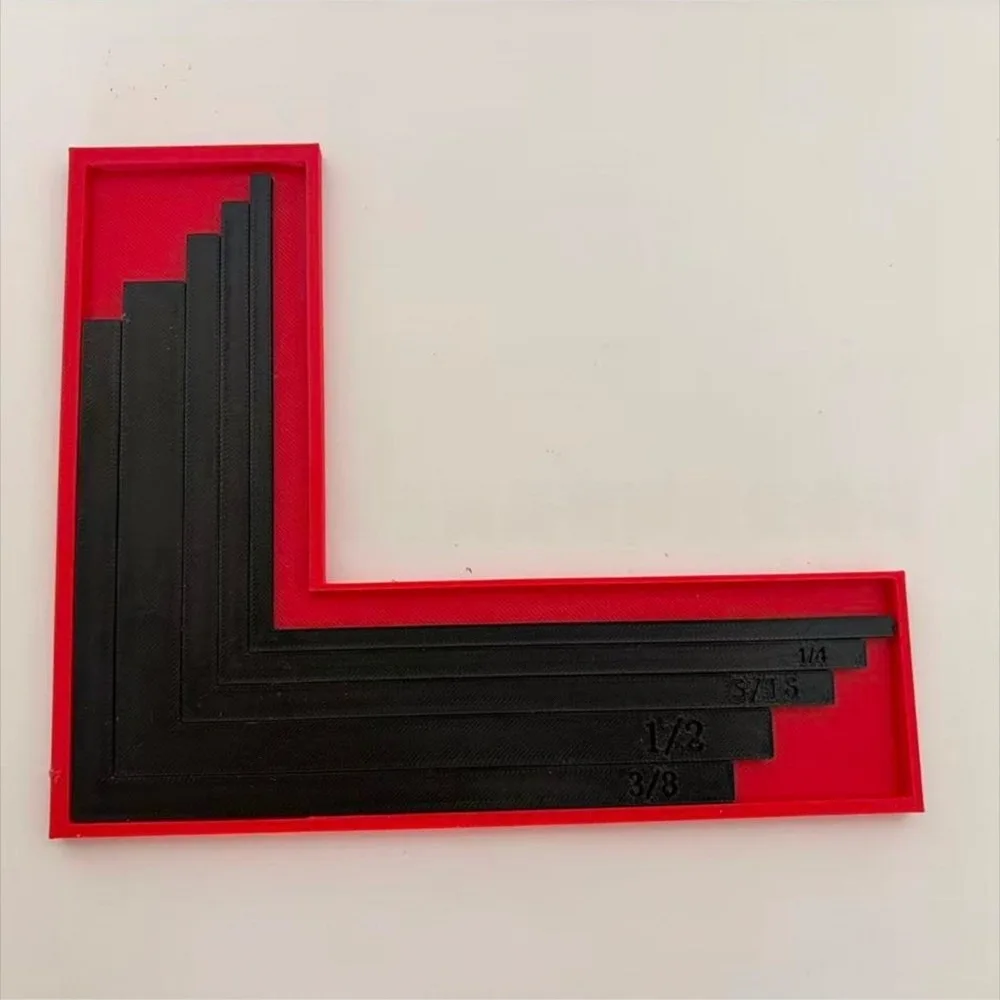 Color-Coded Precision Layering Ruler With Storage Case L-Shaped Design Paper Craft Alignment Guide Size Tabs