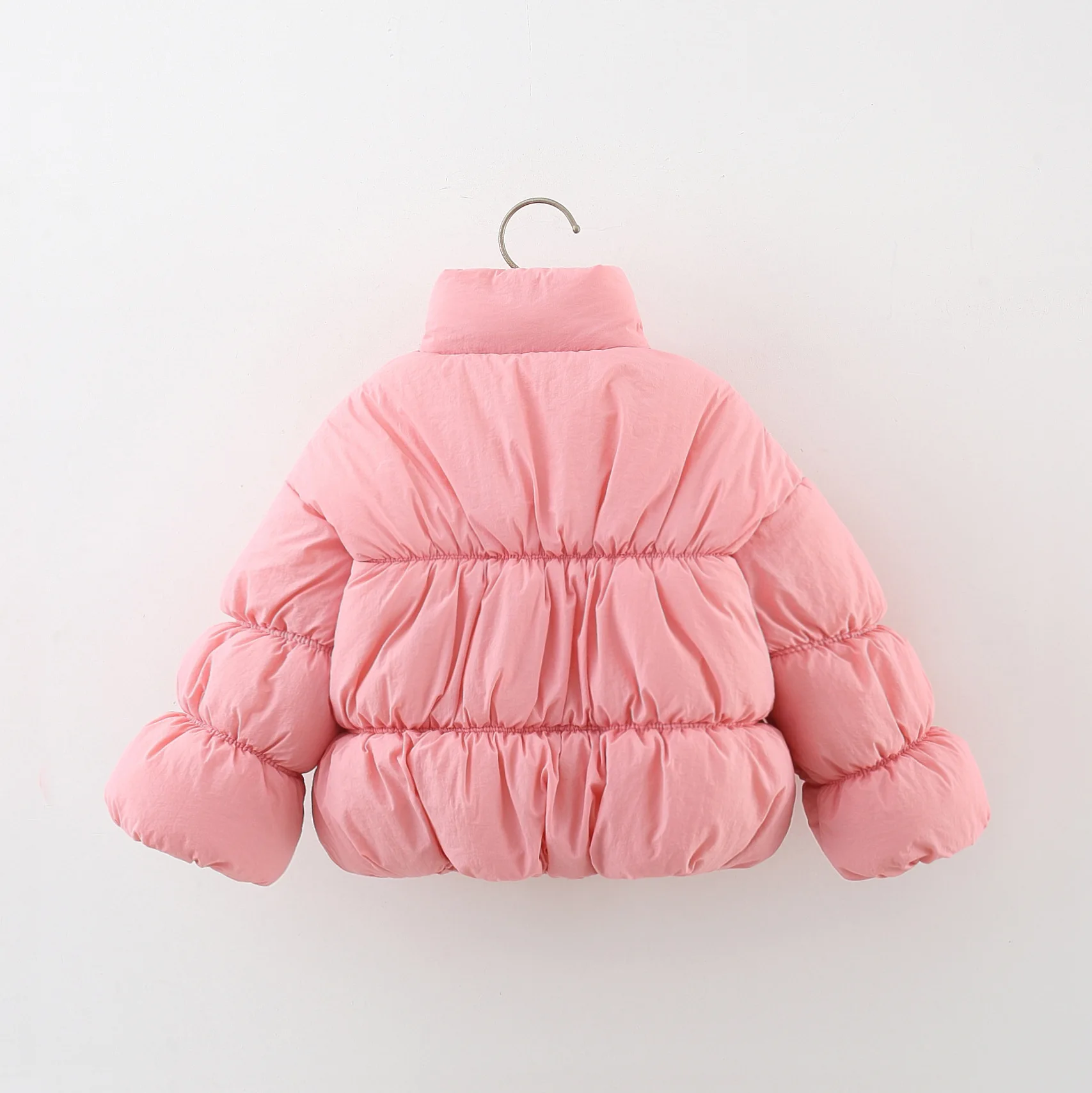 Winter New Two Fleece Love Quilted Cotton Coat For Girls Solid Color With Thick Plush Princess Cotton Coat