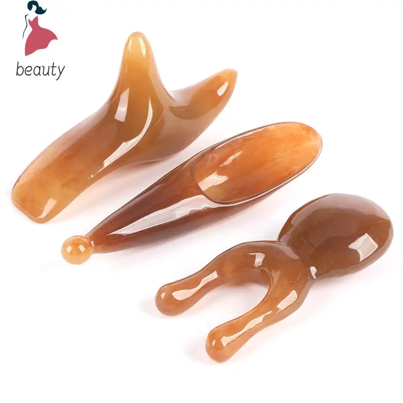 Sisir pijat piring kerokan Resin papan Gua Sha pijat SPA Resin pemijat tubuh pengeruk akupunktur