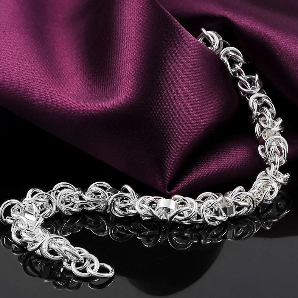 New 925 Sterling Silver Bracelets charm circle classic chain for women men Wedding party good Gifts high quality Fashion Jewelry