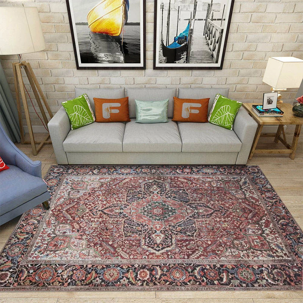 

Minimalist Bohemian Carpet Light Grey Tassel Design Non Slip Large Area Floor Mat for Modern Home Decor