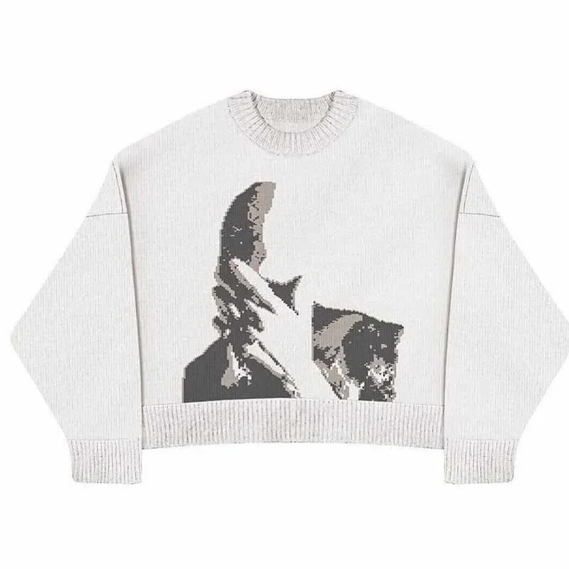 Sweaters Punk Y2K Clothes Vintage Top Goth Winter Men\'s Warm Quality Knitted Sweater Cartoon Fashion Women Pullover Streetwear