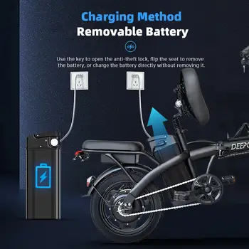 دراجة كهربائية DEEPOWER K100 بقوة 400 واط، 48 فولت، 10 أمبير/30 أمبير، قابلة للطي، دراجة كهربائية صغيرة للبالغين، مناسبة للتنقلات في المدينة، دراجة كهربائية للتنقلات الحضرية 8 best sales دراجة كهربائية قابلة للطي - №8