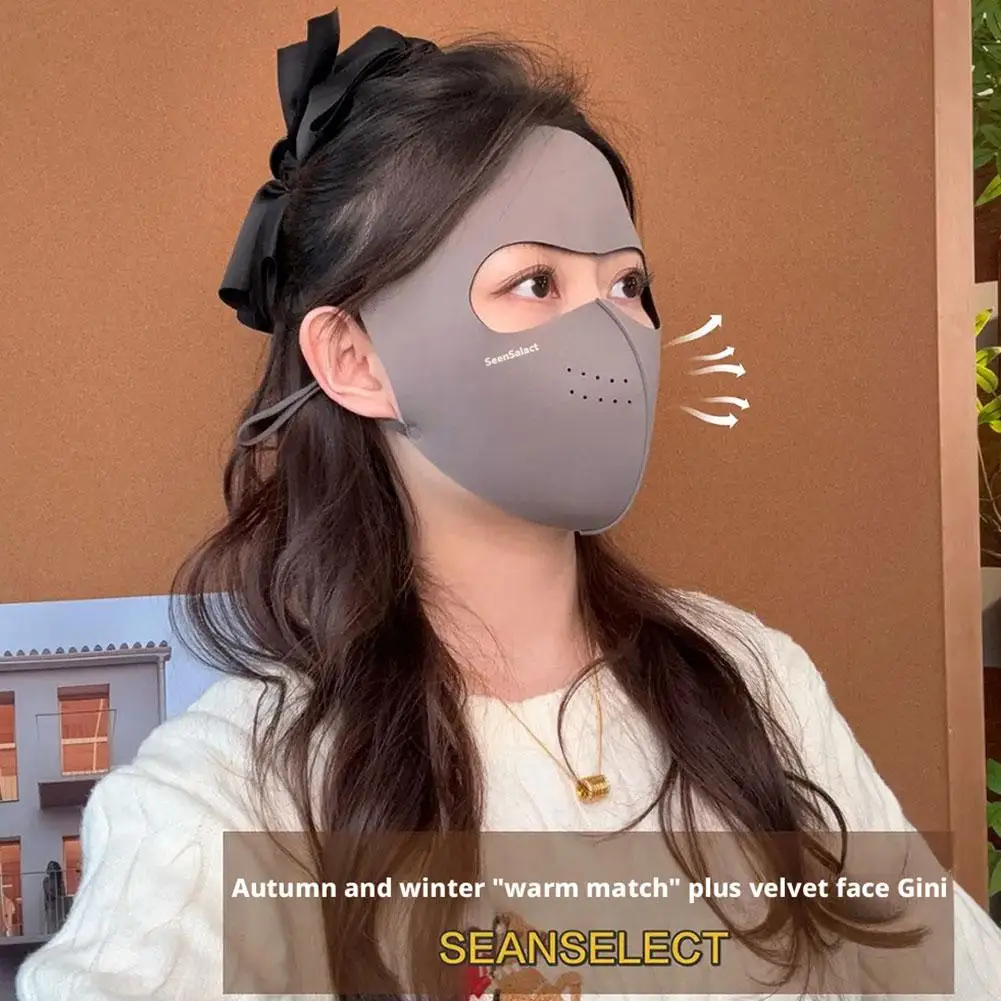 

Зимняя маска для лица на флисовой подкладке с гиалуроновым волокном 360° ° Полнолицевой чехол, ветрозащитный, морозостойкий, антибактериальный дизайн для Cycl J0X6