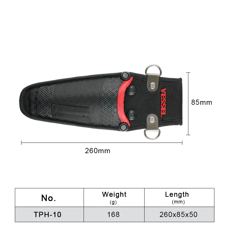 VESSEL TPH-10 Tool Bag: D-ring & Back Clip, Portable Belt Pouch for 2200 USB Series Electric Screwdriver