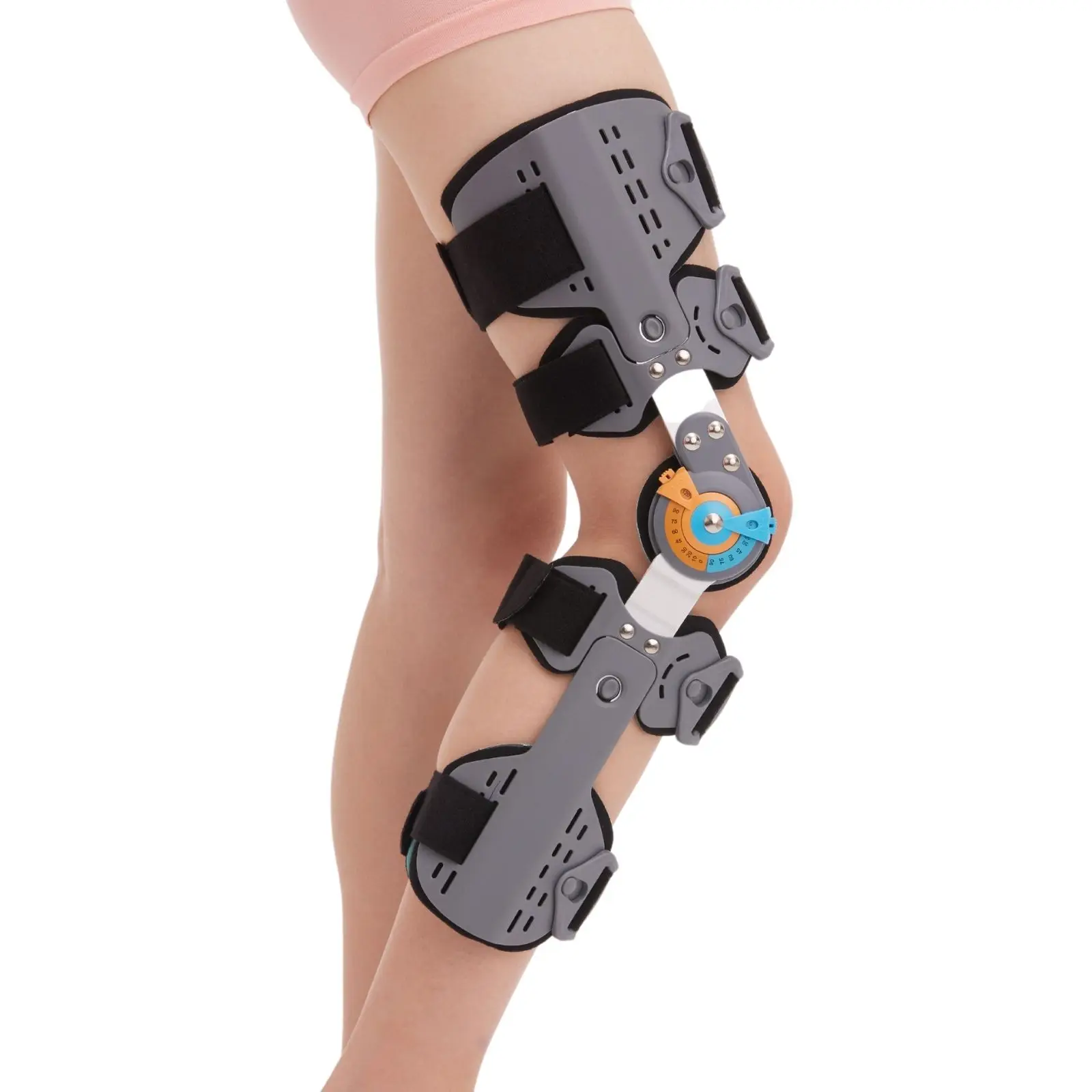 Hinged Knee Brace ROM Post Op Adjustable Knee Stabilization for ACL, MCL, PCL, Knee Pain, Orthopedic Support Immobilizer