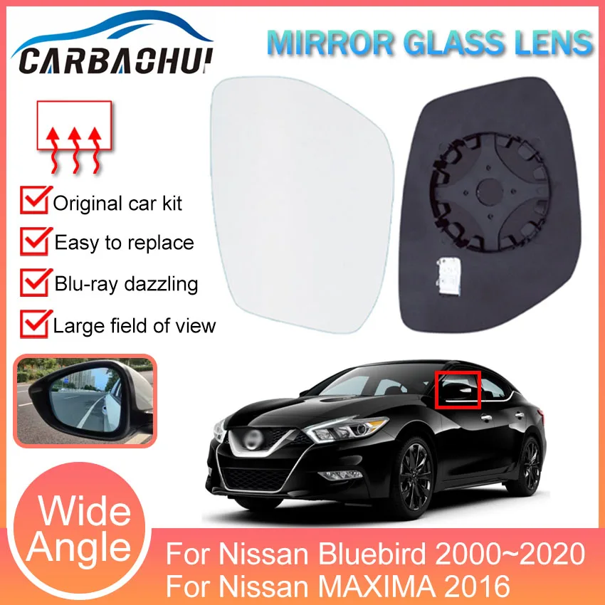 Car Outer Rearview Mirror Glass Lens Side Mirror Glass Lens For Nissan Bluebird 2000~2015 2016 20017 2018 2019 2020 MAXIMA 2016