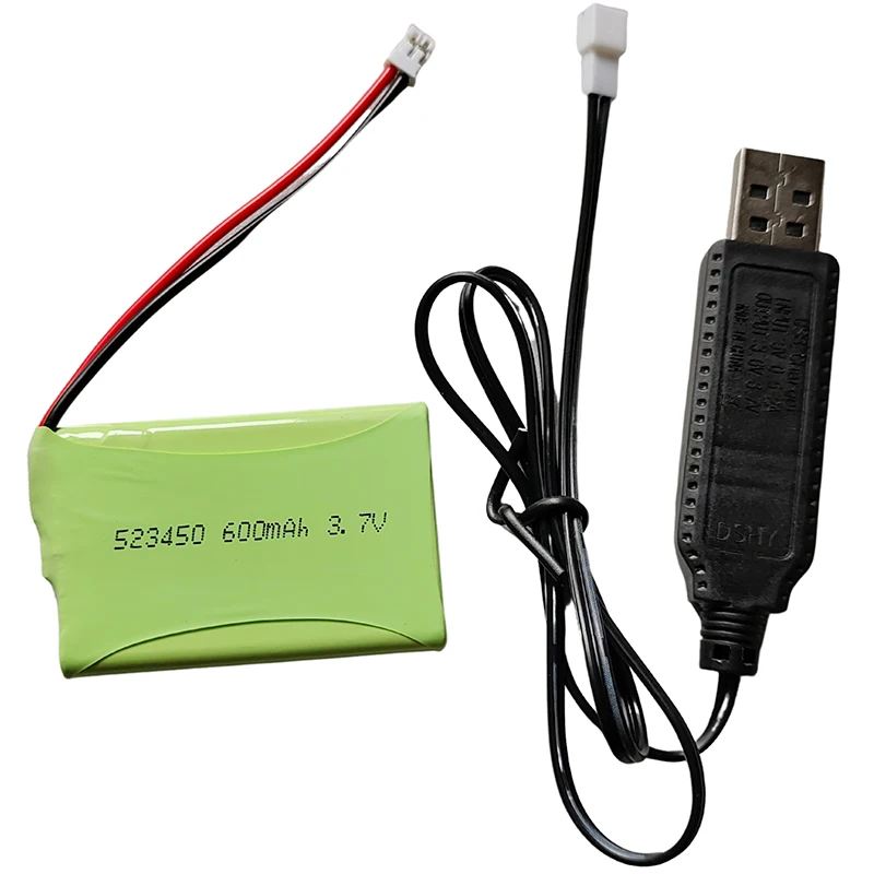 523450 lithium ion battery 3.7V 600mAh PH2.0 with usb charger for remote control electric toy learning machine