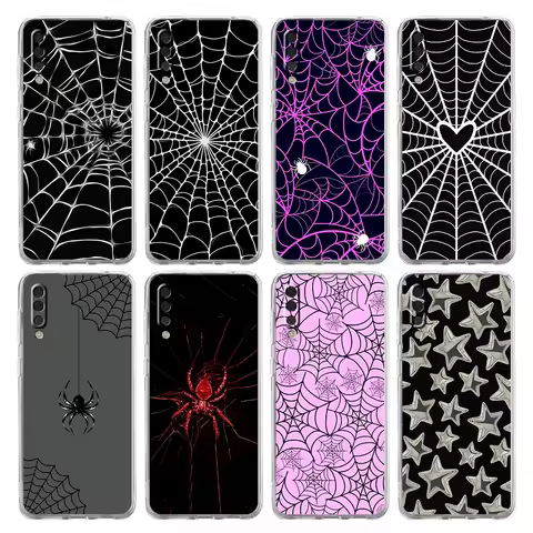 Phone Case For Samsung A26 A36 A56 A54 A52 A50 A70 A40 A12 A14 A16 A22 A24 A42 A34 A32 5G A04s A06 5G Cover Black Spider Web