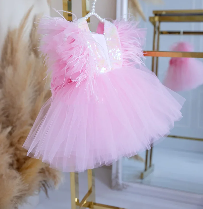 0-12-year-old Luxurious and Elegant Girl Princess Dress Birthday Anniversary Celebration Fluffy Dress Model Art Performance