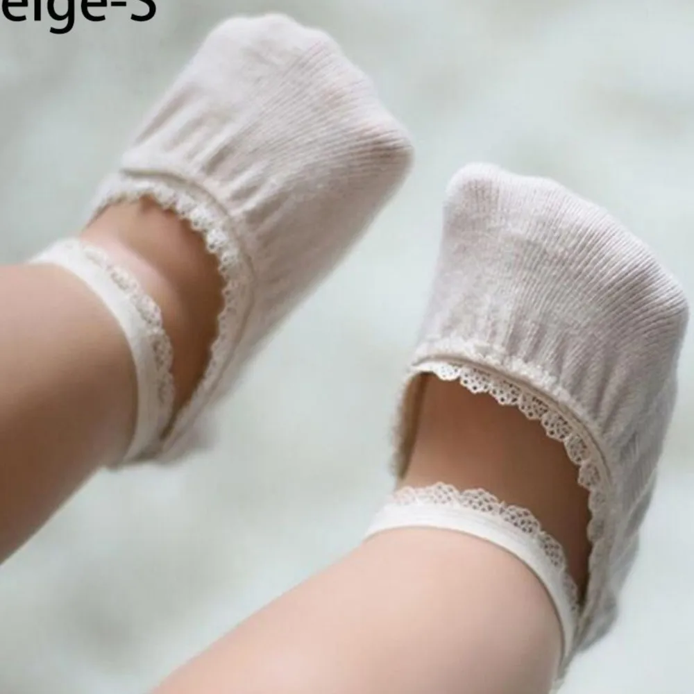 Summer Anti-slip Socks Infant Solid Color Baby Socks Lace Socks Newborn Socks