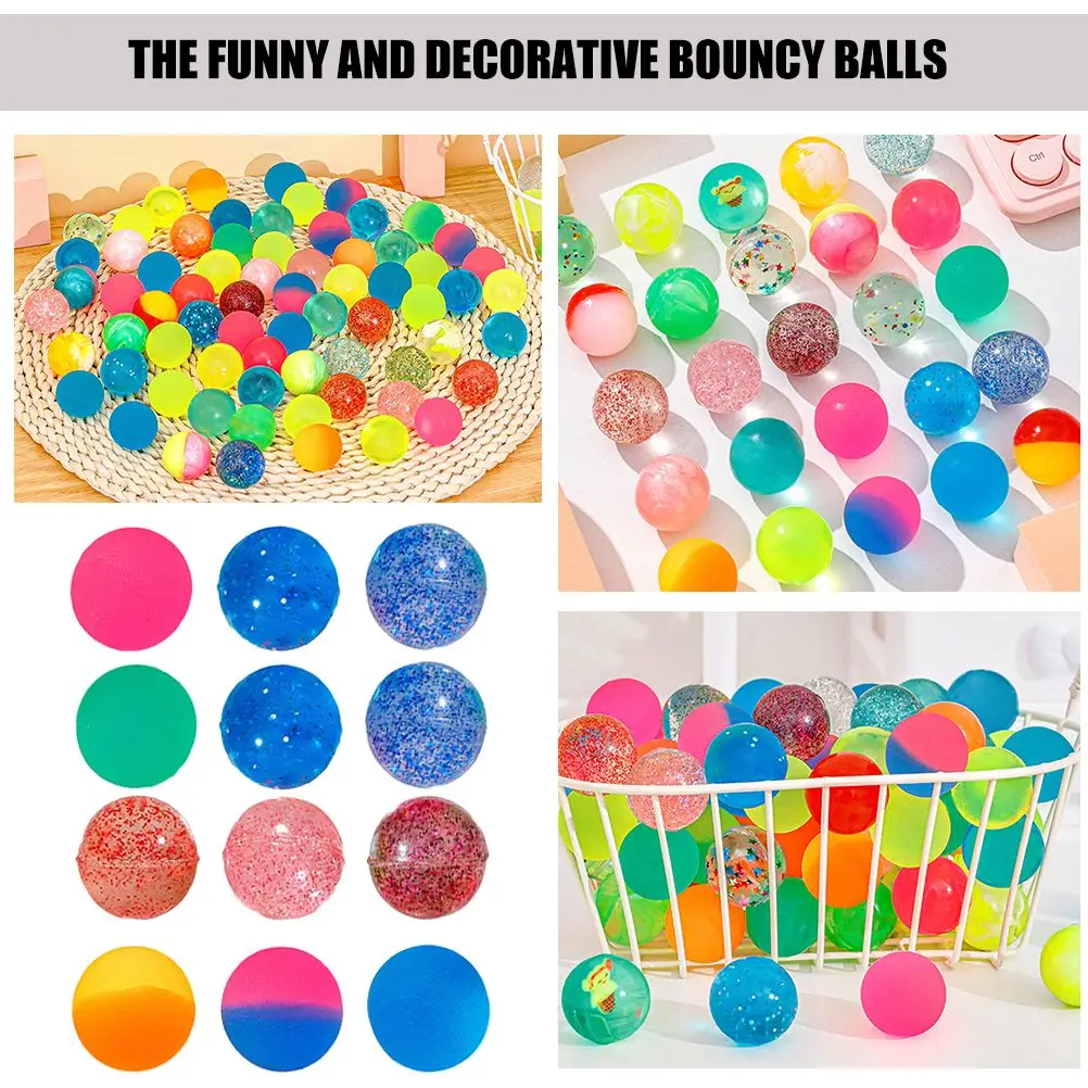 24 pçs bolas saltitantes brinquedos de borracha coloridos crianças bolas coloridas festa de aniversário decorações ao ar livre jogar