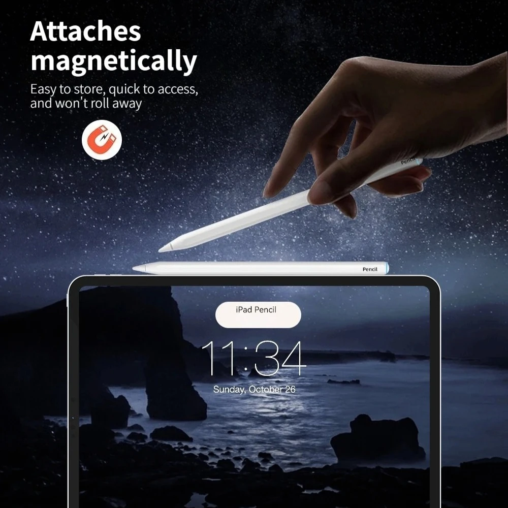 For Apple iPad Pencil Bluetooth Stylus Palm Rejection for iPad Pro 13 M4 12.9 M2 Air 11 M2 10.9 10 9 8 7 Touch Pen Tablet Pen