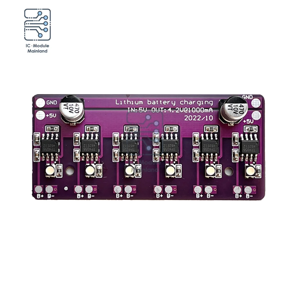 5V 1A Charging Module 4056 18650 Lithium Battery Charge Discharge Integrated PCB Board Supports Six Independent Battery Groups