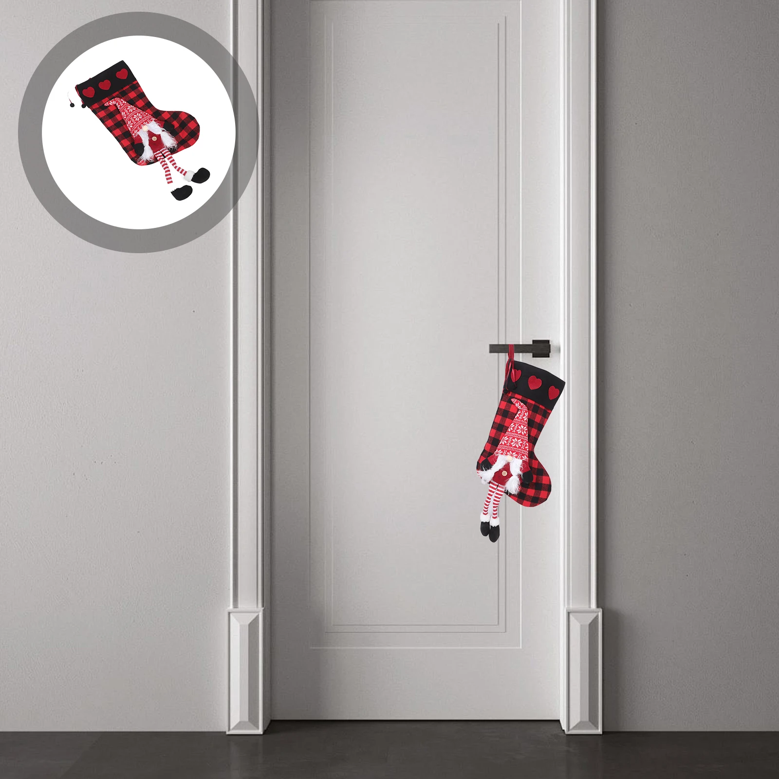 

Christmas Socks Gift Bag Hanging Candy Holder Xmas Tree Decorations Holiday Stocking Ornament