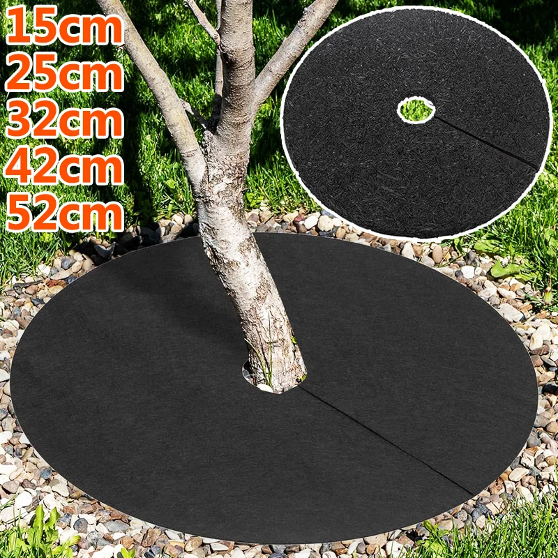 Tree Mulch Ring Reusable Plant Cover Non-Woven Weed Grass Control Mat Degradable Landscape Fabric Covers Plant Barrier Mats