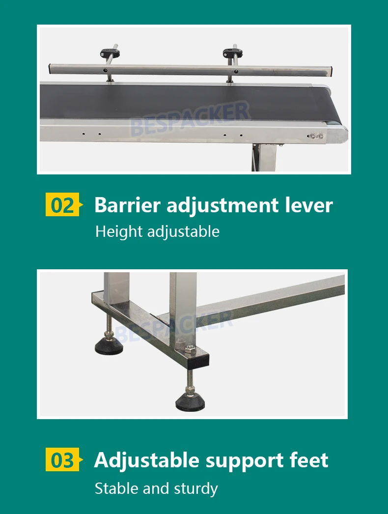 Bespacker PDS-190 Струйный принтер Конвейер Стол Ленточный переносной стол Сортировочный верстак Ленточный конвейер Коробка для бутылок Сумка Наклейка Конвейер