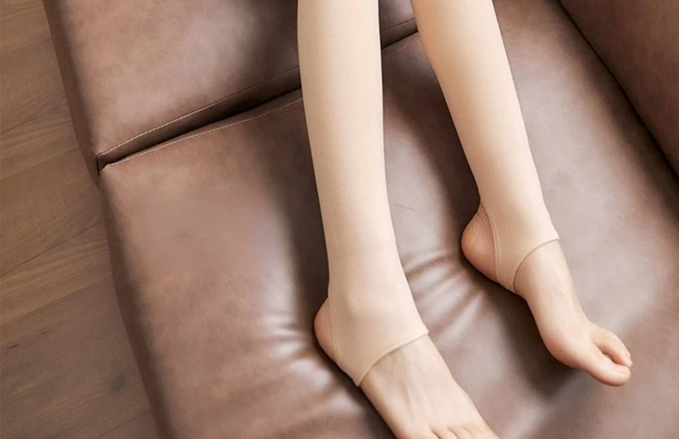 Fleece-gefütterte Damen-Thermo-Winterstrumpfhose, dicke, warme, transparente Samtstrumpfhose mit Plüsch-Innenschicht – Detail 7