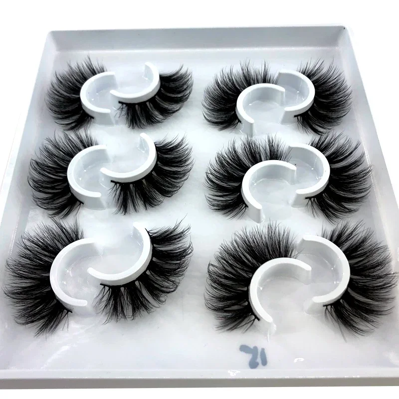 HBZGTLAD 2/4 คู่ขนตาปลอมธรรมชาติ 3D mink eye eyelash extension mink eye eyelash beauty