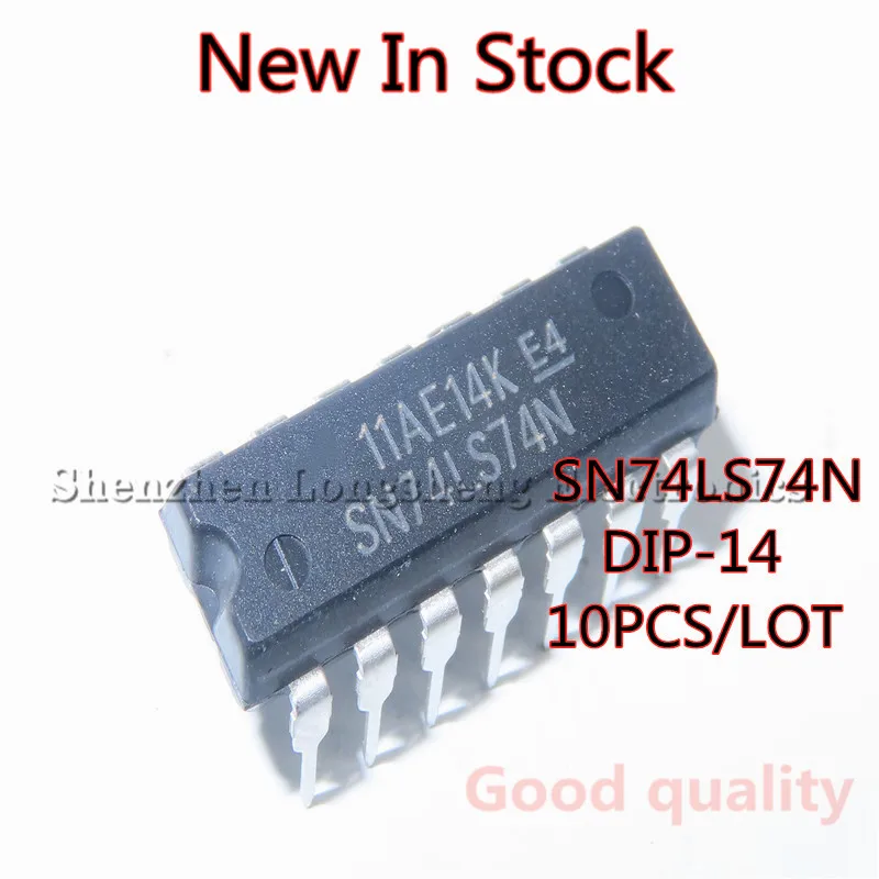 10PCS/LOT NEW 74LS74 SN74LS74N SN74LS74AN  DIP-14 Logic Trigger Chip IC In Stock