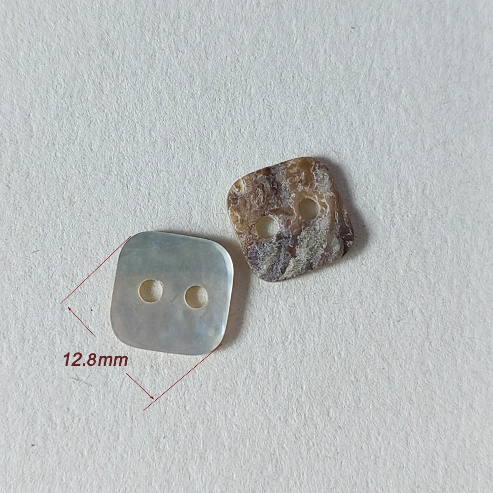 50pcs 12.8mm 2 hole square shape natural shell shirt buttons for sewing Diy craft decorative accessories