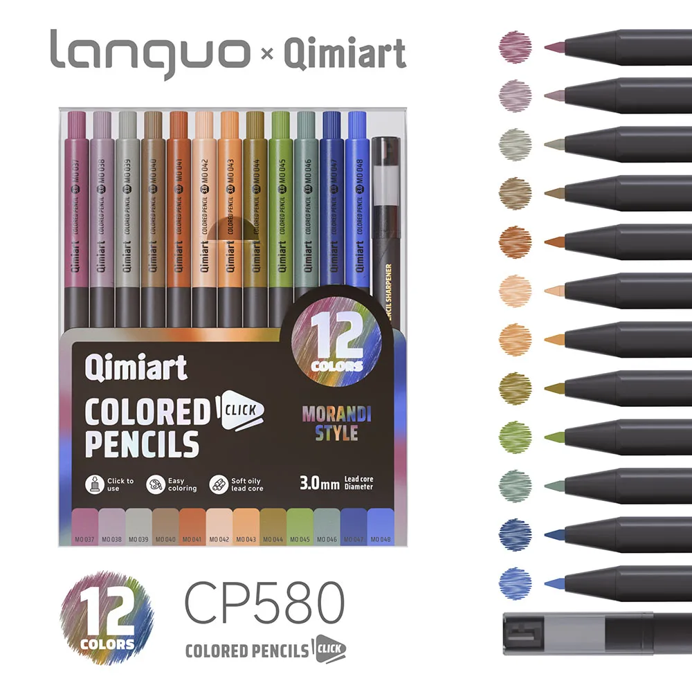 Languo 12/96 Farben Klick-Buntstifte 3,0mm Ölbasierte Weichkernstifte zum Zeichnen, Skizzieren, Malen für Malbücher und Kunstbedarf – Detail 29