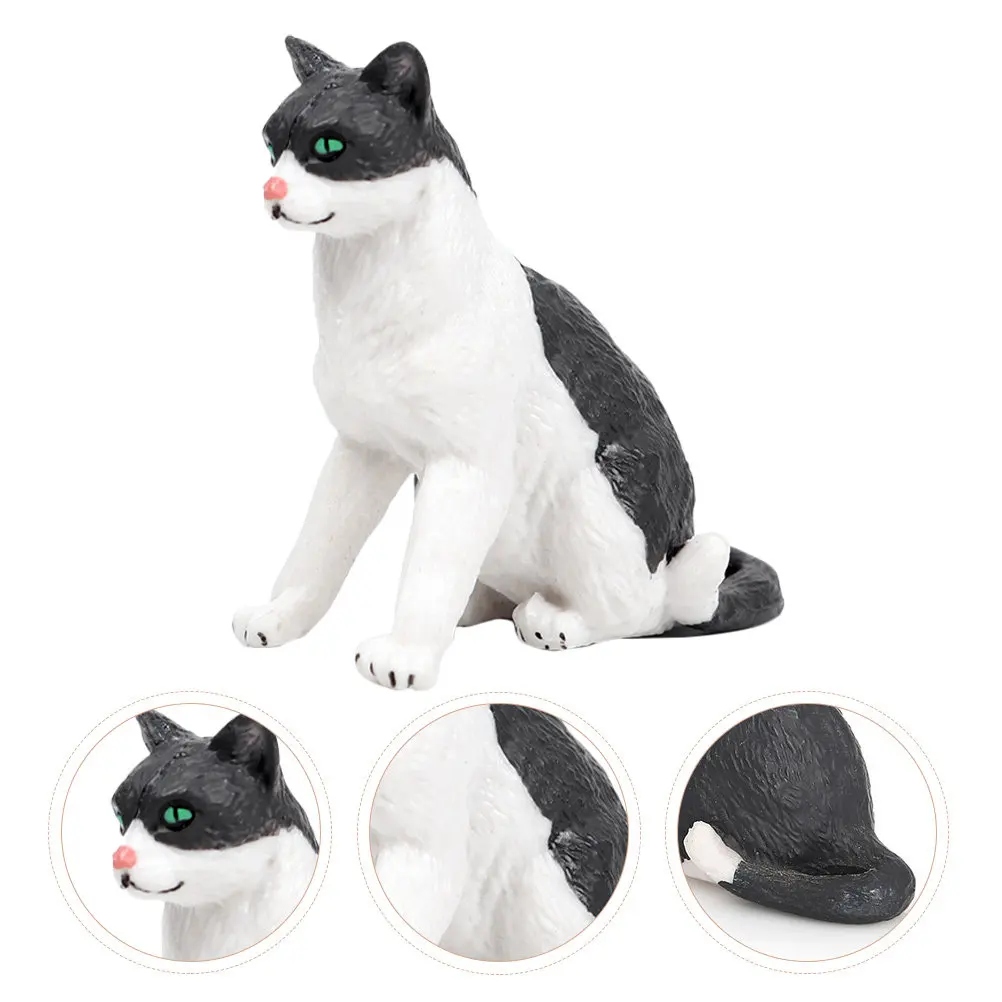 

Очаровательная пластиковая фигурка кошки: настольный декор, креативное украшение, миниатюрная модель животного, имитация кошки