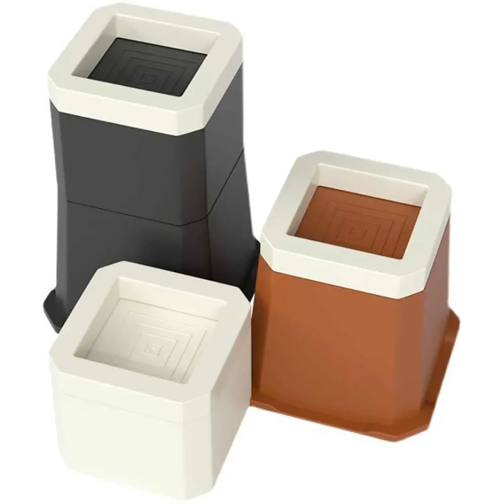 4Pcs Plastic Height Increasing Foot Pads Furniture Sofas Tables Height Enhancers Table Legs Square Pads Shock-Absorbing