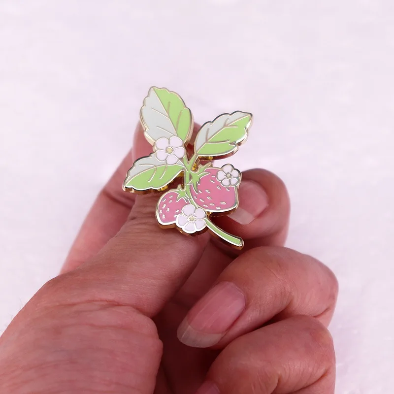 Cute Fruit Plant Strawberry Brooch Badge