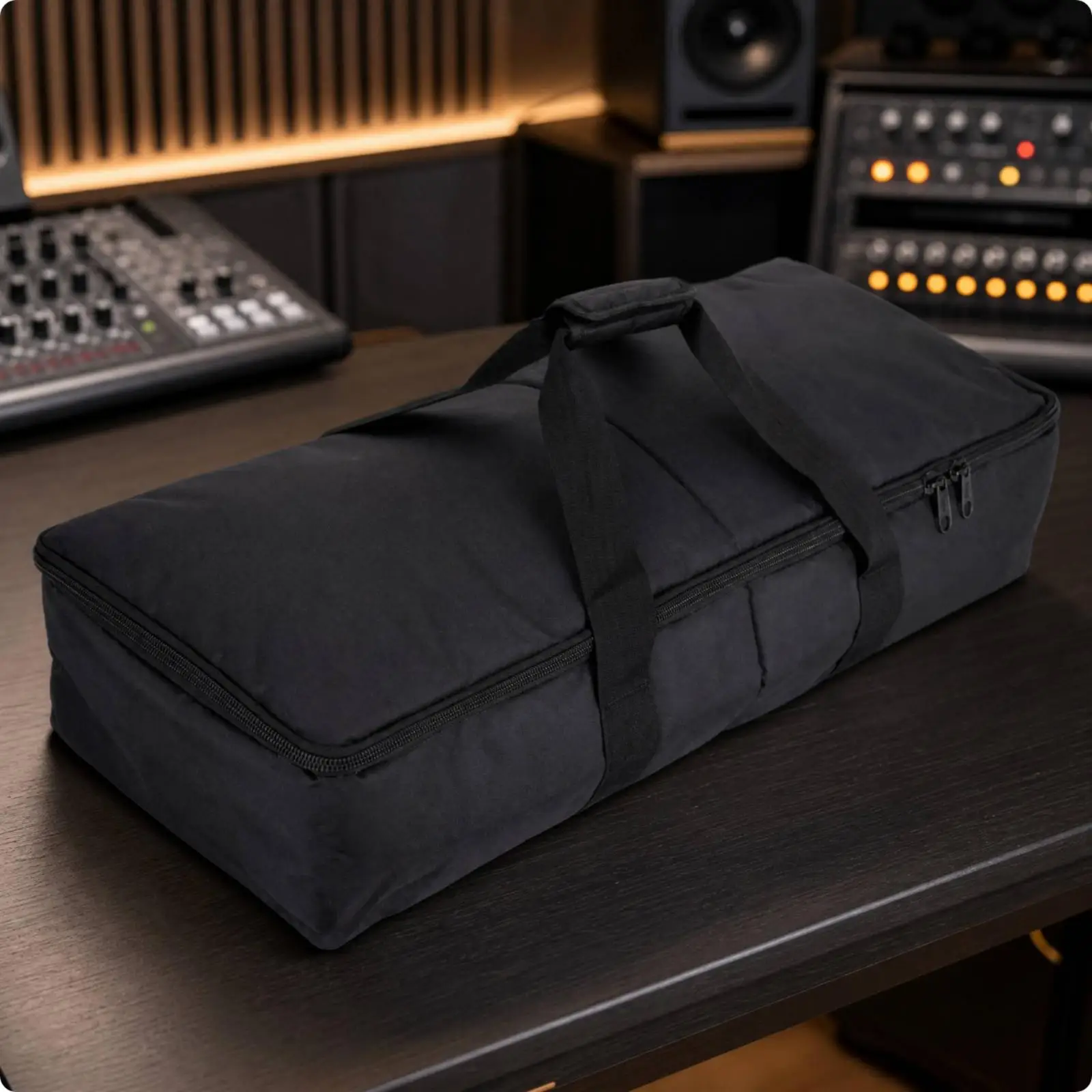 Padded Speaker Bag with Interior Divider Reinforced Handles Speaker Carrying Bag Shock-Absorbing for Performances, Rehearsals,