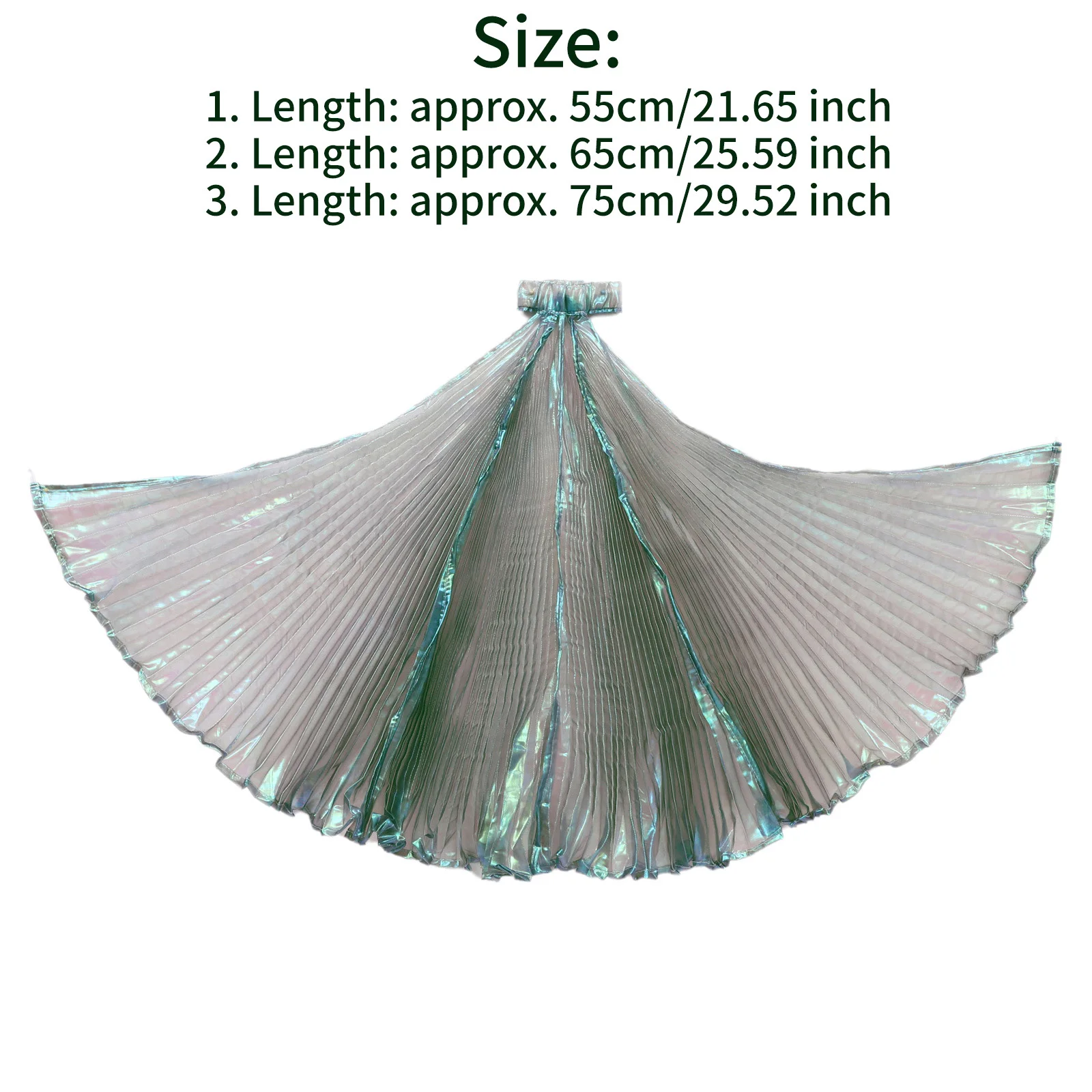 

Shimmering Belly Dance Wings for Girls Rainbow Transparent Yarn Cape with Elastic Neck Strap Halloween Dance Performance Prop