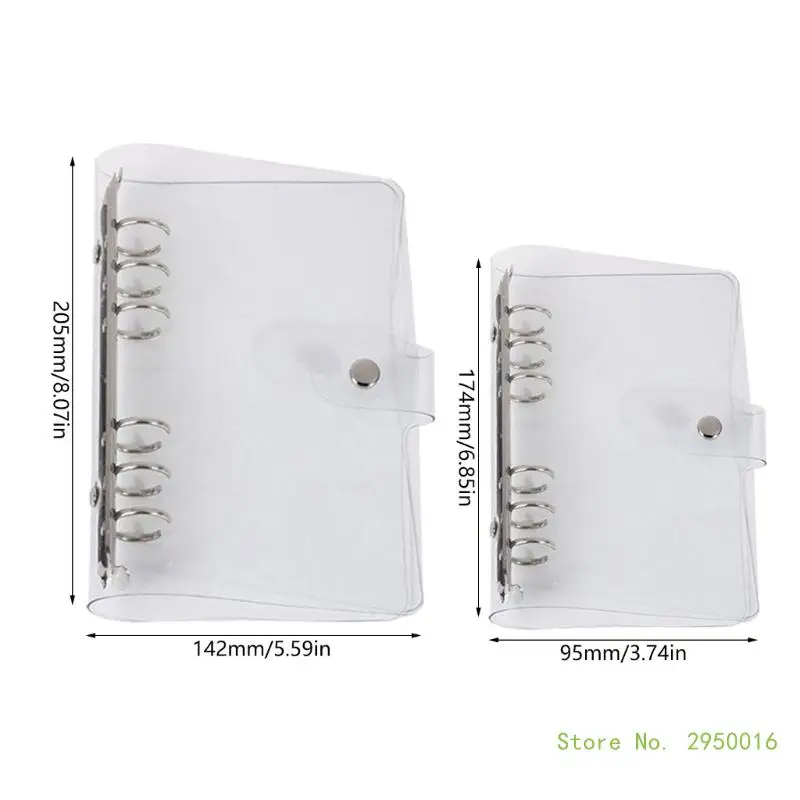 Clear Binder Cover Notebook Shells Loose Leaf Notebook Binder Cover Protector 6 Holes Binder for School Office