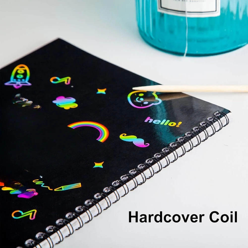 Children's scratch art book,  of rainbow magic scratch paper black scratch it from art and craft note board table