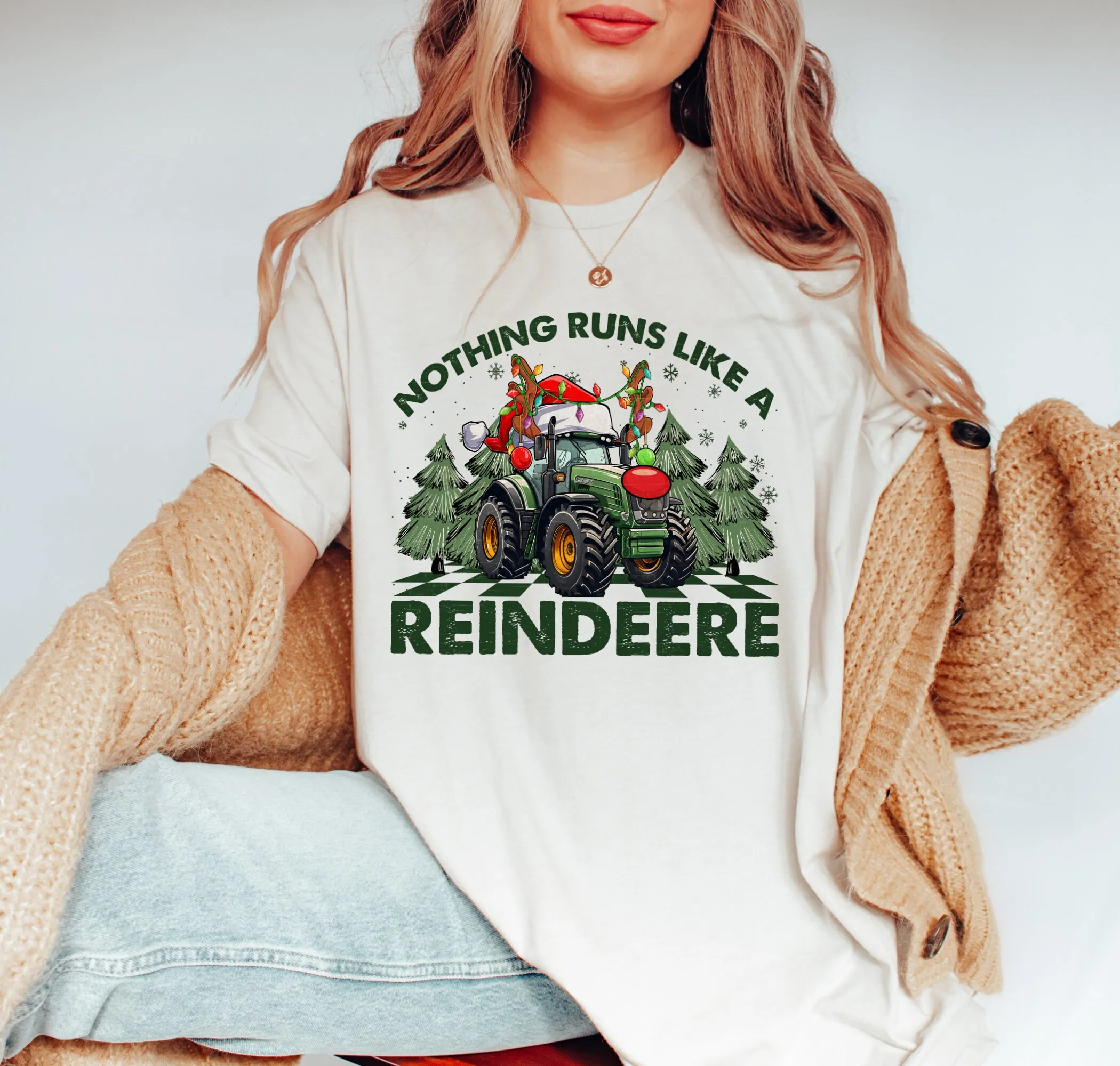 Niets Loopt Als Een Rendier T-Shirt Kersttractor Boerderij Leven Vakantieboom Grappig