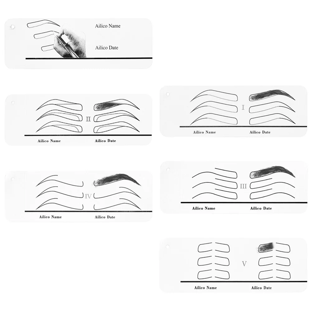 1 مجموعة الحاجب Stencil للنساء ورقة المهنية ماكياج تشكيل أداة دقيقة متناظرة الحاجب الرسم DIY الوشم دليل #4