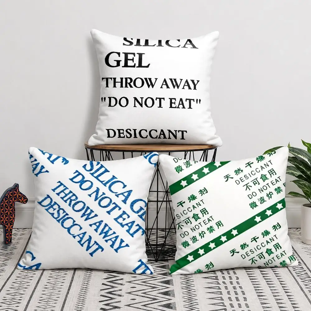 Desiccant Label Cushion Cover Natural Linen Organic Fabric Double-Sided Printing Sofa Home Decor Gift Pillow Cover