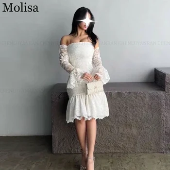 MOLISA Sexy Saudi Arabia Formal Occasion Dresses 2024 Mermaid Strapless Knee-Length Prom Dress Lace Evening Gowns فساتين الحفلات