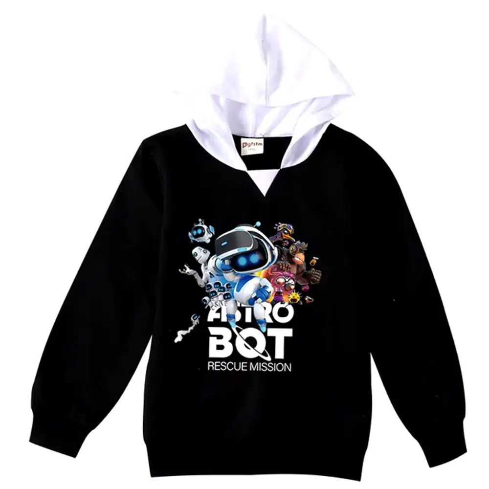 ASTROBOT Hoodie Kids Graphic Astros Playroom Cartoon Sweatshirts Boys Long Sleeve Coats Toddler Girls Casual Outerwear