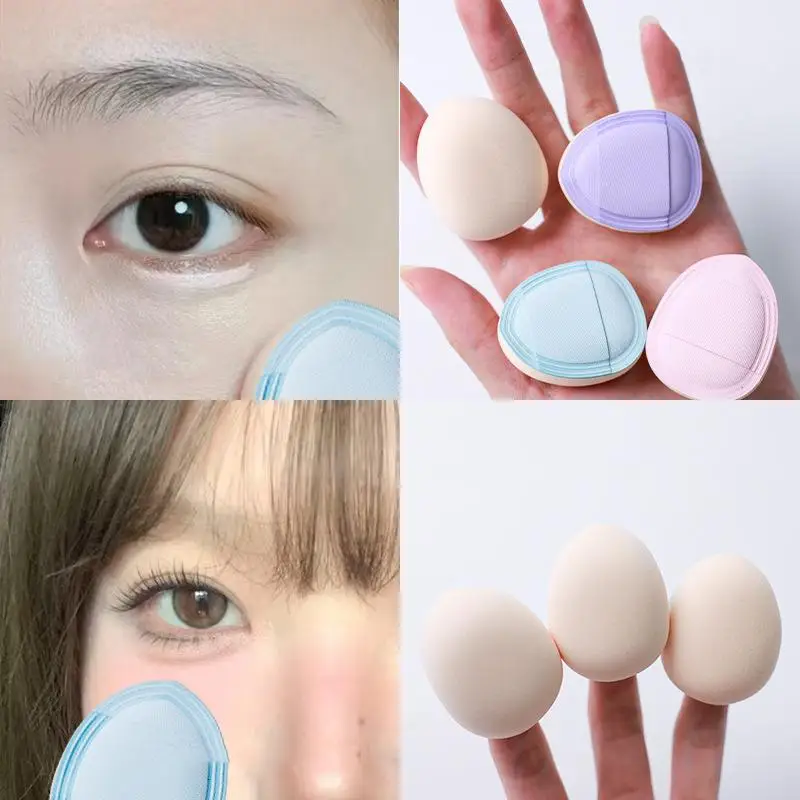 Mini bouffée de poudre pour les doigts, coussin d'air épais, correcteur, fard à joues, éponge de maquillage douce, utilisation humide et sèche, outil de beauté pour les détails du visage, 1/3 pièces