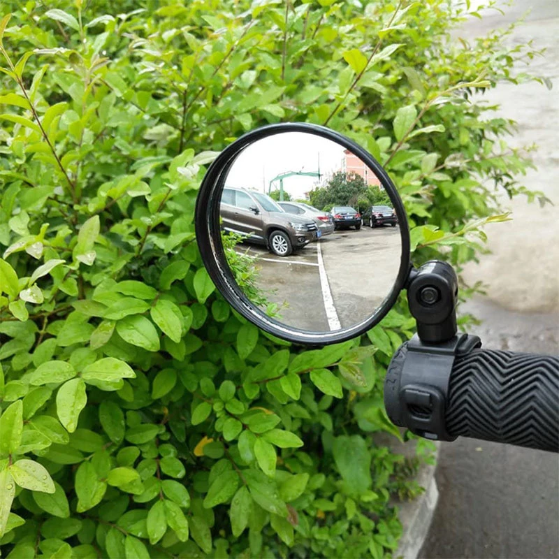 Universal bicicleta espelho retrovisor, guidão espelho, 360 graus rotação