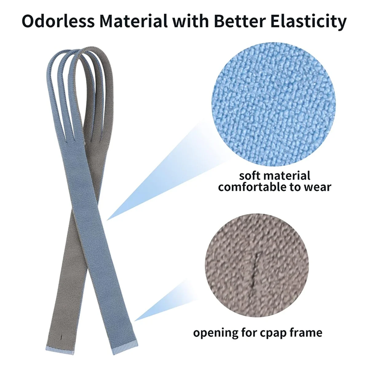 ABGN 2 حزمة P10 استبدال أغطية الرأس CPAP، أغطية الرأس لوسادة الأنف P10 CPAP قناع الأشرطة 6 مقاطع التعديل