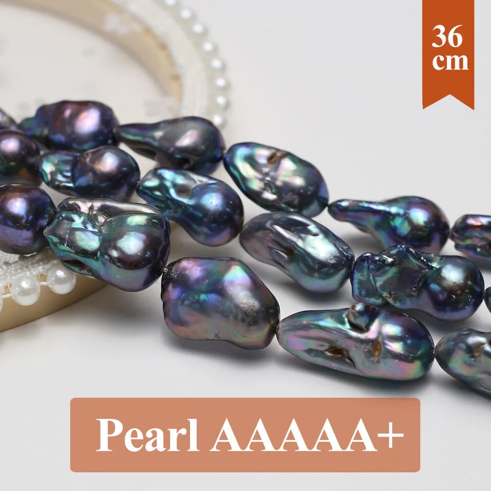 12-15mm Natural Black Baroque Pearl Beads Irregural Pearl Loose Spacer Beaded for Making DIY Jewelry Necklace Accessories 36cm