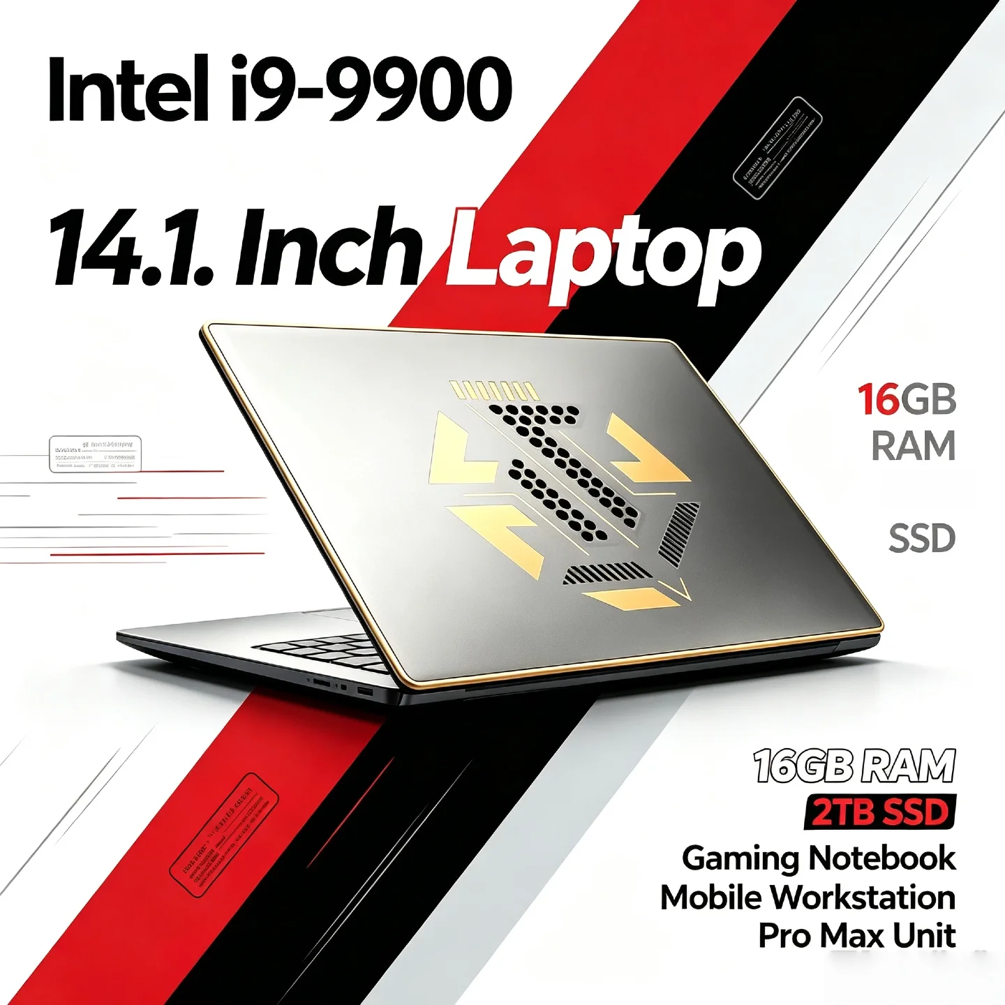 Intel Core i9 9900 Pro Max Unit 8C16T 5.0GHz 16GB RAM 2TB SSD 14.1 Inch Laptop UHD 630 Gaming Notebook Mobile Workstation