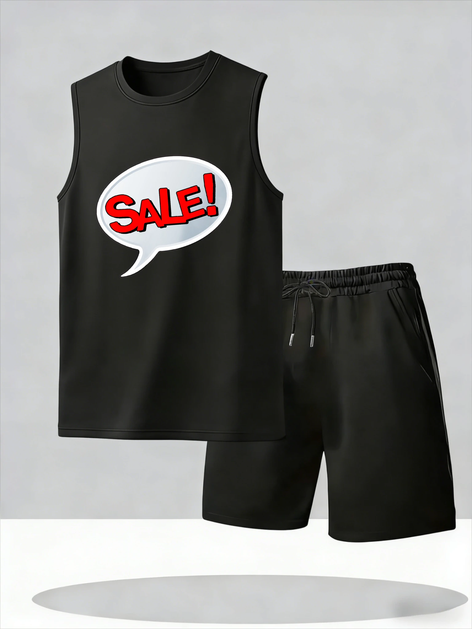 

Men's Tank Top Sets 2026 Summer Thin Quick Dry sports crewneck seaside oversize sweatshirt set Breathable beach Old money man