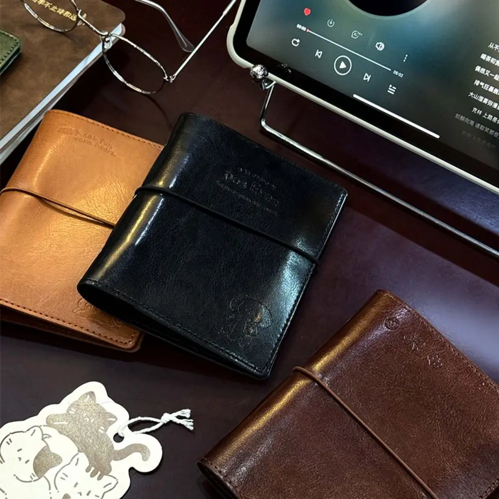 Portable Loose-Leaf Notebook 5-Ring PU Leather Hardcover Work Record Book 80 Sheets with Calculator Binder Notepad
