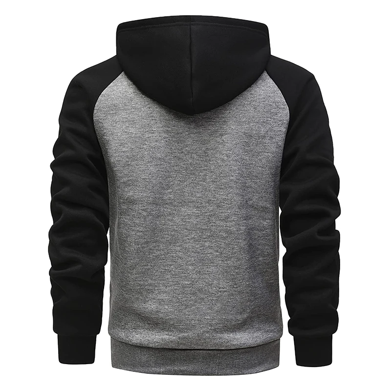 Custom LOGO Men\'s Sweatshirts Patchwork Brand Hooded Zipper Long Sleeve Spring Autumn Fleece Casual Streetwear Male Cardigan 3XL