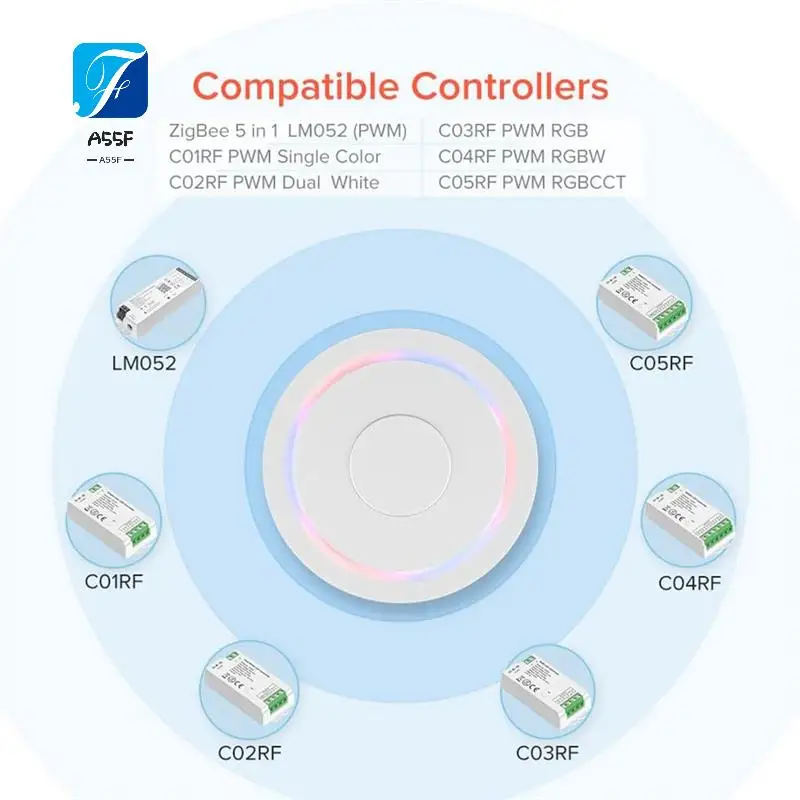 

A55F-проводной шлюз Zigbee3.0 Tuya для дома Smartlife Приложение Tuyasmart работает умное устройство для гостиной, кухни, спальни, прочный