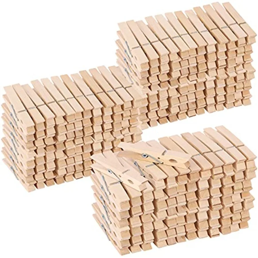 

500pcs Large Wooden Clothesps - Heavy Duty Wood Pegs Clothes Ps for Laundry Hangg Clothg - Wood Ps for DIY Crafts
